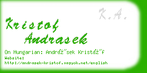 kristof andrasek business card